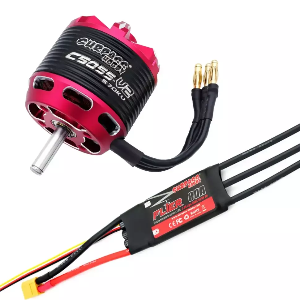 Комплект из двигателя C5055 V2 570KV и регулятора Flier 80A ESC